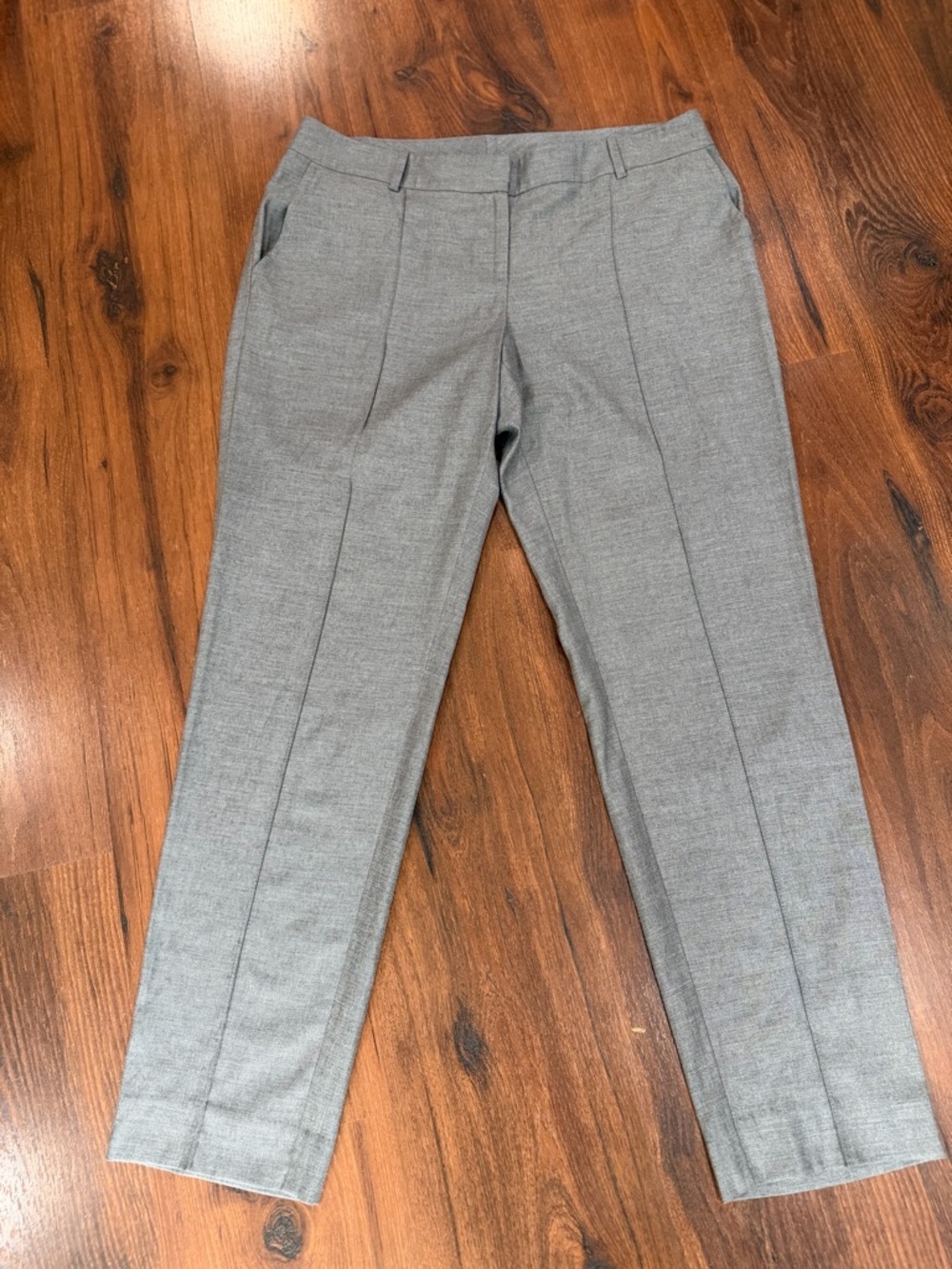 St John Gray Wool Blend High Taper Leg Ankle Length Pants Size 10